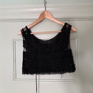 Vintage fully beaded black top. Gatsby, baby!